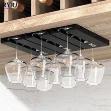 Load image into Gallery viewer, Kitchen Accessories Wall Mount Wine Glasses Holder Stemware Classification Hanging Glass Cup Rack Punch-free Cupboard Organizer
