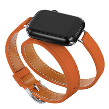 Load image into Gallery viewer, Double Tour leather Strap For Apple Watch ultra band 49mm 45mm 42mm 44mm Series 8 7 6 Se 5 4 3 2 Iwatch 6 38mm 40mm Correa 41mm
