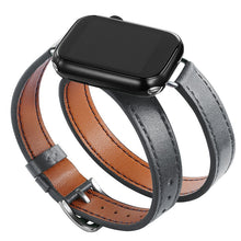 Load image into Gallery viewer, Double Tour leather Strap For Apple Watch ultra band 49mm 45mm 42mm 44mm Series 8 7 6 Se 5 4 3 2 Iwatch 6 38mm 40mm Correa 41mm
