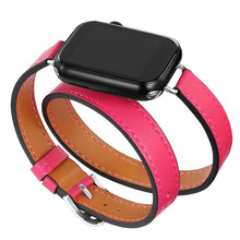 Load image into Gallery viewer, Double Tour leather Strap For Apple Watch ultra band 49mm 45mm 42mm 44mm Series 8 7 6 Se 5 4 3 2 Iwatch 6 38mm 40mm Correa 41mm
