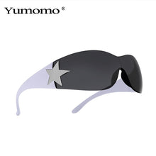 Load image into Gallery viewer, Punk One Piece Sunglasses Goggle New Y2k Luxury Brand Sun Glasses 2000&#39;s Shades Eyewear UV400 Female Designer Five Star Glasses
