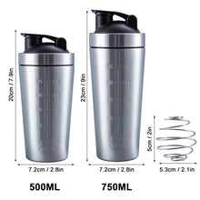 Load image into Gallery viewer, Stainless Steel Protein Shaker Cup Portable Fitness Sports Mug Nutrition Blender Cup Water Bottles Vacuum Insulation Water Cup
