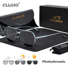 Load image into Gallery viewer, CLLOIO New Fashion Aluminum Photochromic Sunglasses Men Polarized Sun Glasses Chameleon Anti-glare Driving Oculos de sol

