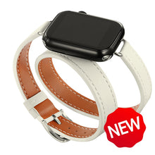 Load image into Gallery viewer, Double Tour leather Strap For Apple Watch ultra band 49mm 45mm 42mm 44mm Series 8 7 6 Se 5 4 3 2 Iwatch 6 38mm 40mm Correa 41mm
