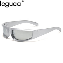 Load image into Gallery viewer, Sport Silver Sunglasses Women Goggle Y2k Mirror Sun Glasses Men Punk Shades Eyewear Unisex Outdoor Eyeglasses UV400
