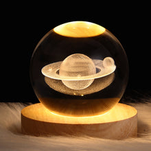 Load image into Gallery viewer, Unique Glowing Planetary Galaxy Astronaut Crystal Ball Night Lights USB Power Warm Bedside Light Christmas Kid Gift Night Lamp
