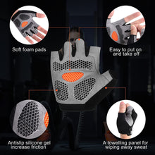 Load image into Gallery viewer, Men Women Gym Gloves Weightlifting Fitness Training Non Slip Palm Protector Breathable Fingerless Bike Bicycle Cycling Gloves
