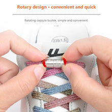 Load image into Gallery viewer, Rainbow Elastic Laces Sneaker No Tie Shoe laces New Capsule Lock Shoelaces without ties Kids Adult Quick Flat Shoelace for Shoes
