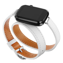 Load image into Gallery viewer, Double Tour leather Strap For Apple Watch ultra band 49mm 45mm 42mm 44mm Series 8 7 6 Se 5 4 3 2 Iwatch 6 38mm 40mm Correa 41mm
