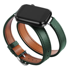 Load image into Gallery viewer, Double Tour leather Strap For Apple Watch ultra band 49mm 45mm 42mm 44mm Series 8 7 6 Se 5 4 3 2 Iwatch 6 38mm 40mm Correa 41mm
