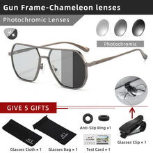 Load image into Gallery viewer, CLLOIO New Fashion Aluminum Photochromic Sunglasses Men Polarized Sun Glasses Chameleon Anti-glare Driving Oculos de sol
