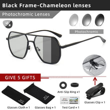 Load image into Gallery viewer, CLLOIO New Fashion Aluminum Photochromic Sunglasses Men Polarized Sun Glasses Chameleon Anti-glare Driving Oculos de sol

