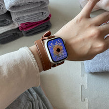 Load image into Gallery viewer, Double Tour leather Strap For Apple Watch ultra band 49mm 45mm 42mm 44mm Series 8 7 6 Se 5 4 3 2 Iwatch 6 38mm 40mm Correa 41mm
