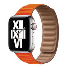Load image into Gallery viewer, Leather Strap for Apple Watch Band 45mm 41mm 44mm 40mm Original Magnetic Loop Link Bracelet iWatch Ultar 8 7 6 SE 5 4 3 42mm
