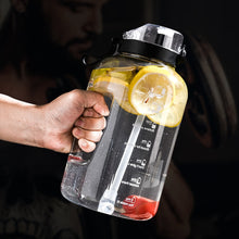 Load image into Gallery viewer, BPA FREE Gallon Sport Bottle Big Capacity Tritan Water Bottle Kettle Drink Bottles Outdoor Fitness Space Cup 2500ML 2.2 Liter
