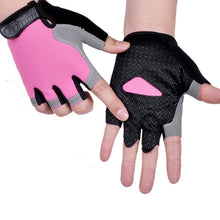 Load image into Gallery viewer, Men Women Gym Gloves Weightlifting Fitness Training Non Slip Palm Protector Breathable Fingerless Bike Bicycle Cycling Gloves
