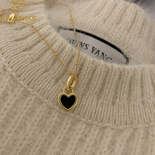 Load image into Gallery viewer, Vintage Double Sided Heart Pendant Necklace For Women Girl Clavicle Chain Choker New Fashion Trendy Jewelry Gift Party
