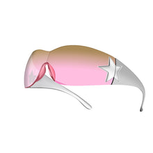 Load image into Gallery viewer, Punk One Piece Sunglasses Goggle New Y2k Luxury Brand Sun Glasses 2000&#39;s Shades Eyewear UV400 Female Designer Five Star Glasses

