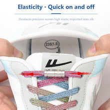 Load image into Gallery viewer, Rainbow Elastic Laces Sneaker No Tie Shoe laces New Capsule Lock Shoelaces without ties Kids Adult Quick Flat Shoelace for Shoes
