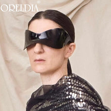 Load image into Gallery viewer, Oversized Punk Y2K Sunglasses Goggle New Women Men Sport Silver Futuristic Sun Glasses Female Rimless Eyeglasses De Sol Oculos
