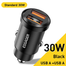 Load image into Gallery viewer, Essager 30W USB Car Charger Quick Charge4.0 QC PD 3.0 SCP 5A USB Type C Car Fast Charging For iPhone 14 13 Huawei Samsung Xiaomi
