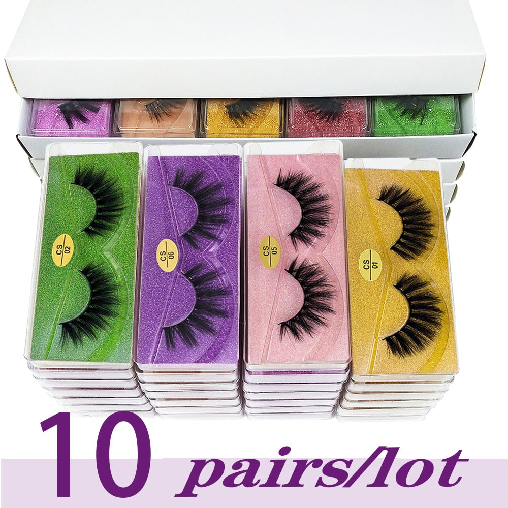 Lashes Bulk  10/20/30/50/100 Pairs 3d Mink Lashes Natural False Eyelashes Thick Fake Eyelashes Makeup Fluffy False Lash