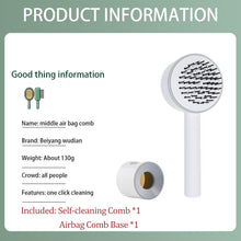 Load image into Gallery viewer, Massage Comb Hair Brush Air Cushion One-Key Self Cleaning Hair Comb Professional Detangling Scalp Air Bag Combs For Hair

