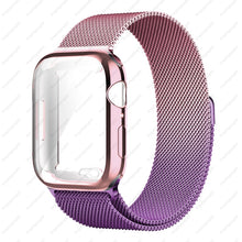 Load image into Gallery viewer, Case+strap for Apple Watch Band 45mm 44mm 40mm 41mm 38mm 42mm Stainless steel Metal magnetic Loop bracelet iwatch 8 7 6 3 4 5 se
