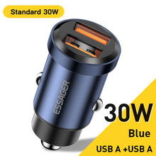 Load image into Gallery viewer, Essager 30W USB Car Charger Quick Charge4.0 QC PD 3.0 SCP 5A USB Type C Car Fast Charging For iPhone 14 13 Huawei Samsung Xiaomi
