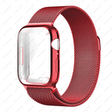 Load image into Gallery viewer, Case+strap for Apple Watch Band 45mm 44mm 40mm 41mm 38mm 42mm Stainless steel Metal magnetic Loop bracelet iwatch 8 7 6 3 4 5 se
