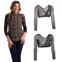 Load image into Gallery viewer, Summer Women Mesh Crop Top Long Sleeve T-Shirts Blusas Y2K Elegant Vestidos Sheer Transparent Top Tee Shirts Robe Femme
