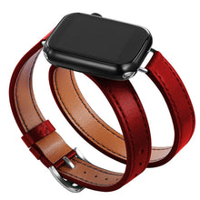 Load image into Gallery viewer, Double Tour leather Strap For Apple Watch ultra band 49mm 45mm 42mm 44mm Series 8 7 6 Se 5 4 3 2 Iwatch 6 38mm 40mm Correa 41mm
