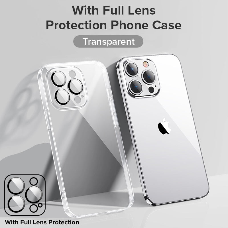 Joyroom Plating Phone Case For iPhone14 13 12 Pro Max Soft TPU Case Lens Protection Cover For iPhone 13 ProMax Shockproof Case
