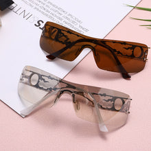 Load image into Gallery viewer, New Punk One Piece Sunglasses Women 2000&#39;S Brand Designer Sun Glasses Y2k Wrap Around Sunshade Eyeglasses Eyewear Goggles
