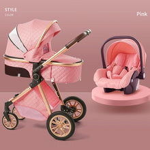 Load image into Gallery viewer, Fashion Baby Stroller 3 in 1 Baby Travel System Newborn Baby Cart Portable Pushchair Baby Cradel Infant Carrier Free Shipping
