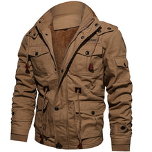 Load image into Gallery viewer, Men Winter Fleece Jacket Warm Hooded Coat Thermal Thick Outerwear Male Military Jacket
