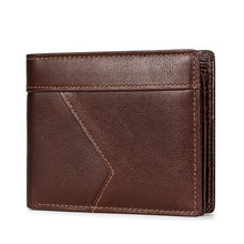 Load image into Gallery viewer, Anti-magnetic Theft Brush Retro Oil Leather Wallet Smooth Touch RFID Business Men Standard Wallet With Photo Window
