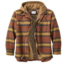 Load image into Gallery viewer, Thickened Cotton Padded Plaid Long Sleeve Loose Hooded Jacket
